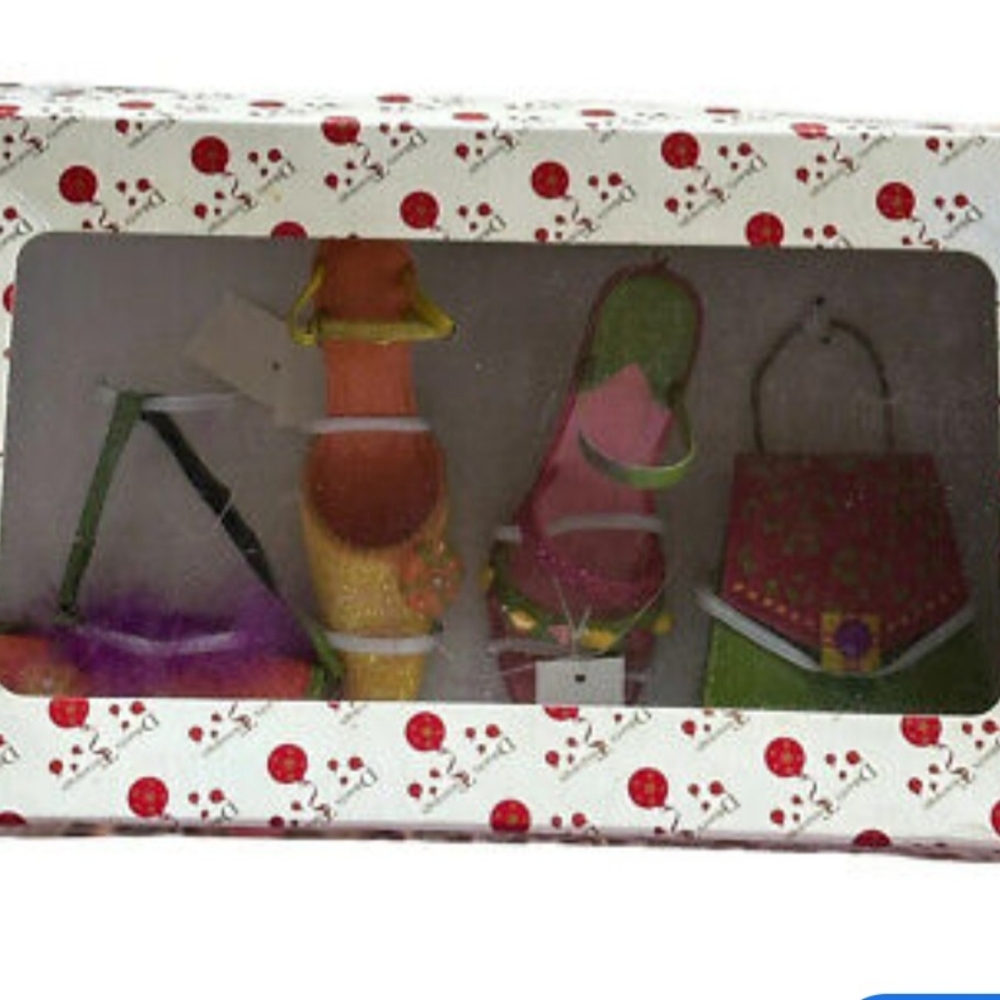 DILLARD'S SHOES & HANDBAG ORNAMENT SET OF 4 VINTAGE NWT